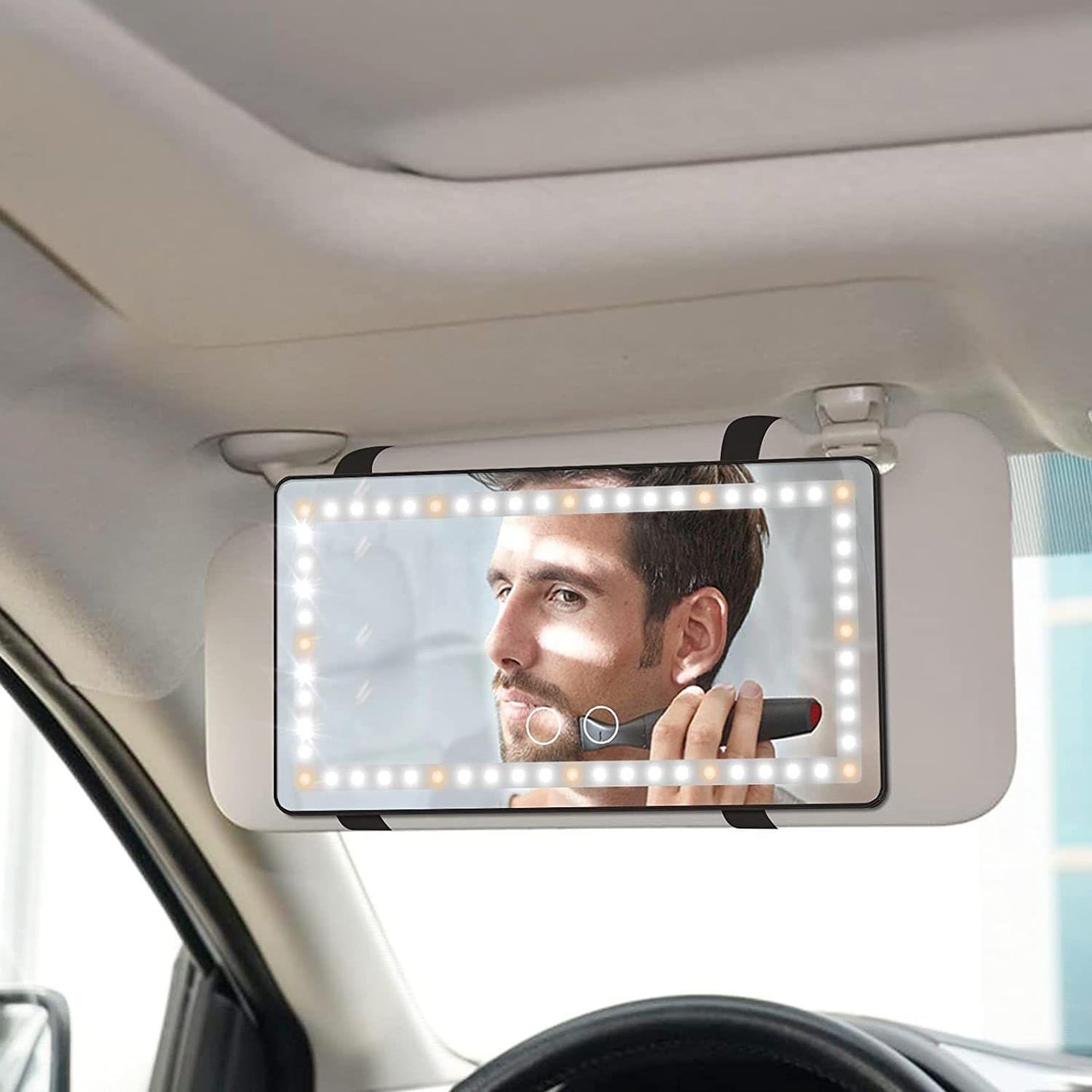 LED Flip Visor Mirror